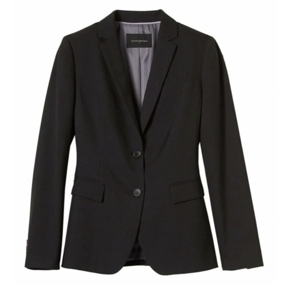 BANANA REPUBLIC Women’s  Long Sleeve Notched Black Two Button Blazer Size 6P